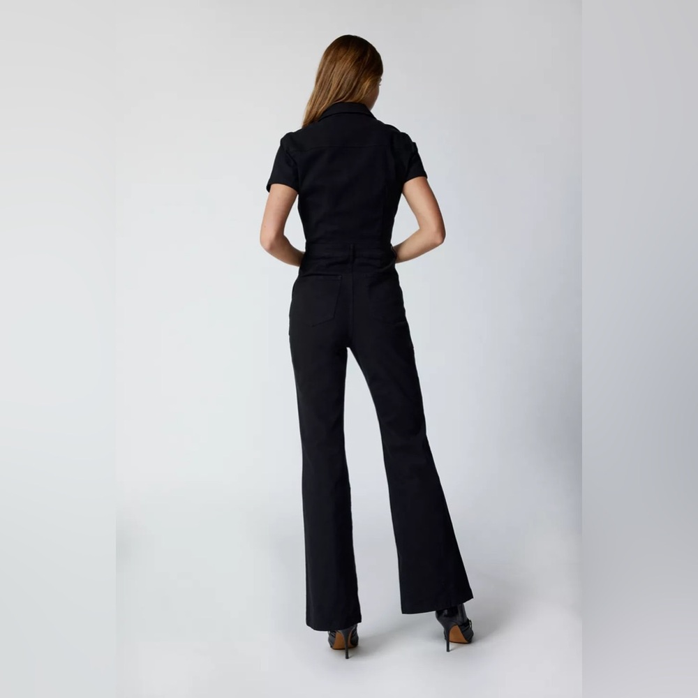 Pistola Martina Flare Zip Up Black Jumpsuit size Large - Picture 3 of 9